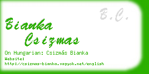 bianka csizmas business card