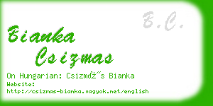 bianka csizmas business card